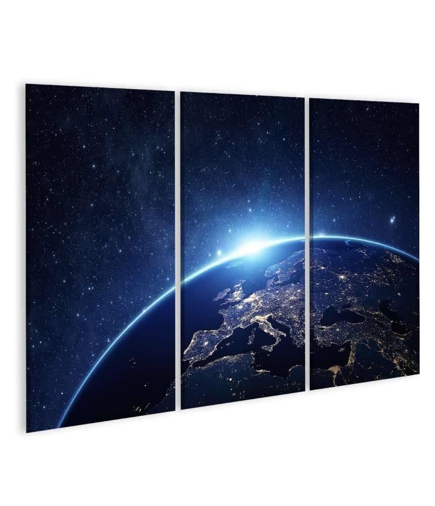 Islandburner Bild auf Leinwand Nachtansicht der Erde aus dem Weltraum - NASA Wandbild für Kinderzimmer Super Rabatt