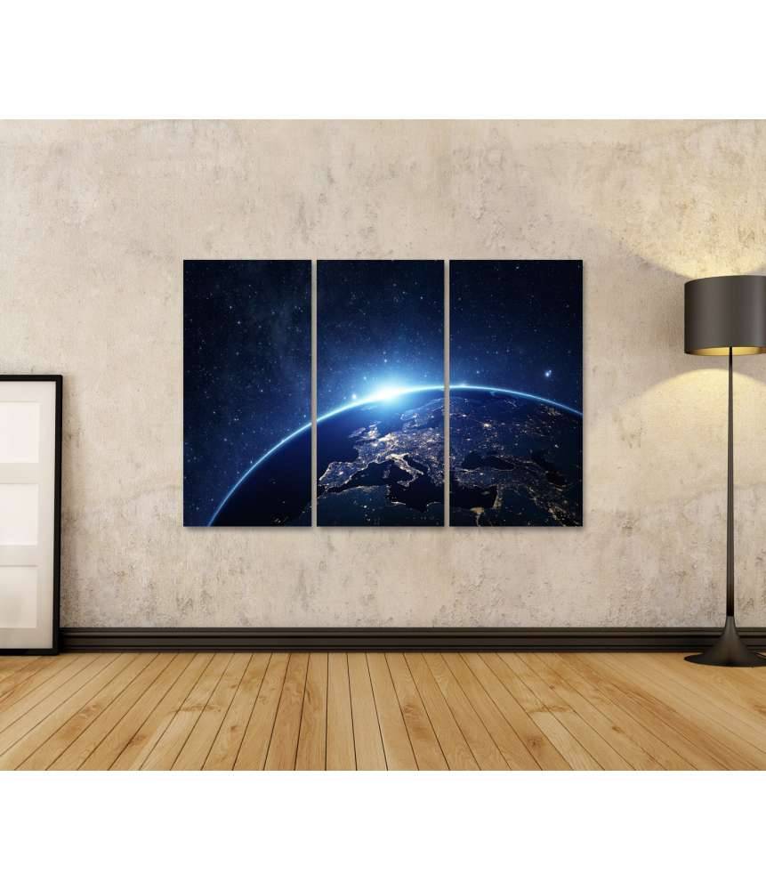 Islandburner Bild auf Leinwand Nachtansicht der Erde aus dem Weltraum - NASA Wandbild für Kinderzimmer Super Rabatt
