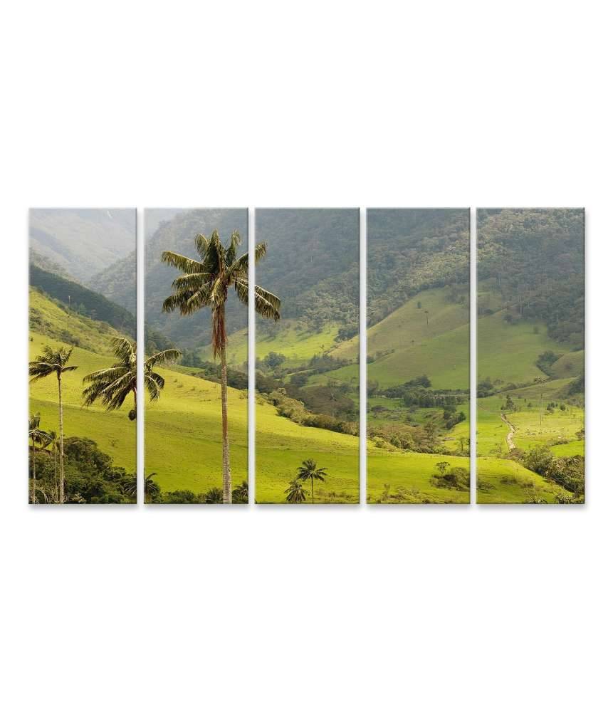 Islandburner Bild auf Leinwand Malerisches Wandbild mit Wachspalmen im idyllischen Cocora Tal, Kolumbien Online