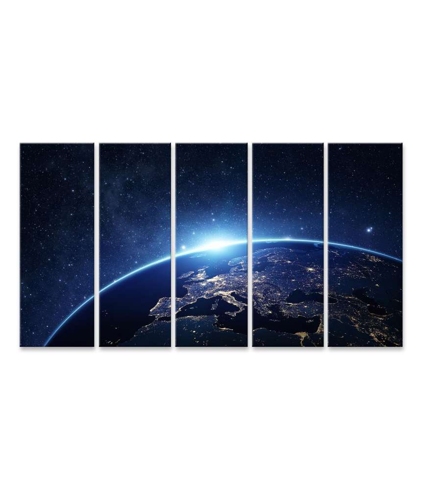 Islandburner Bild auf Leinwand Nachtansicht der Erde aus dem Weltraum - NASA Wandbild für Kinderzimmer Meist gekauft