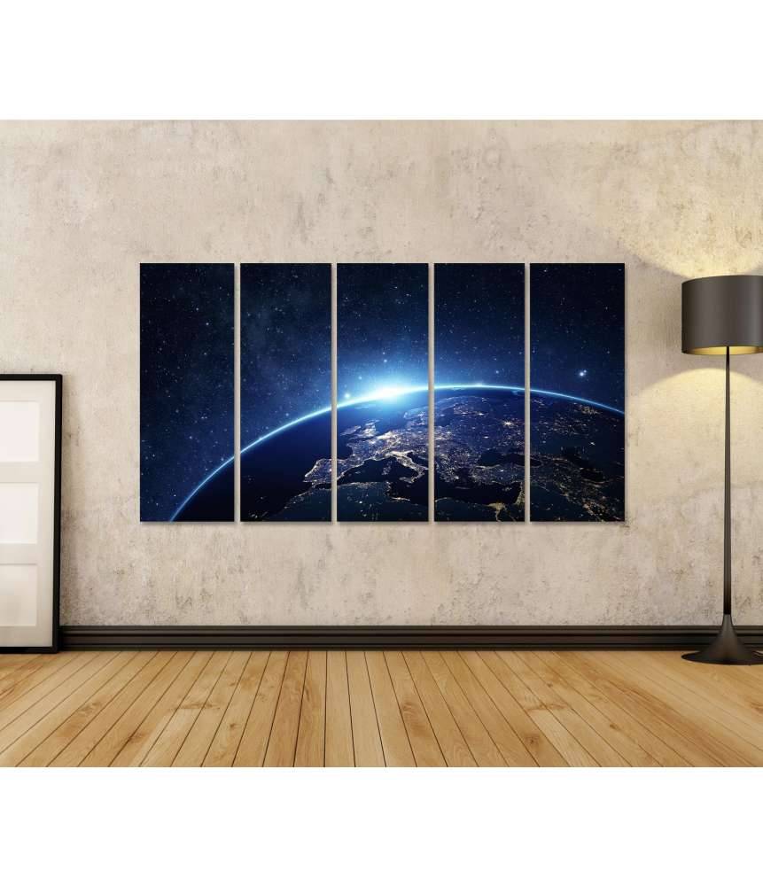 Islandburner Bild auf Leinwand Nachtansicht der Erde aus dem Weltraum - NASA Wandbild für Kinderzimmer Meist gekauft