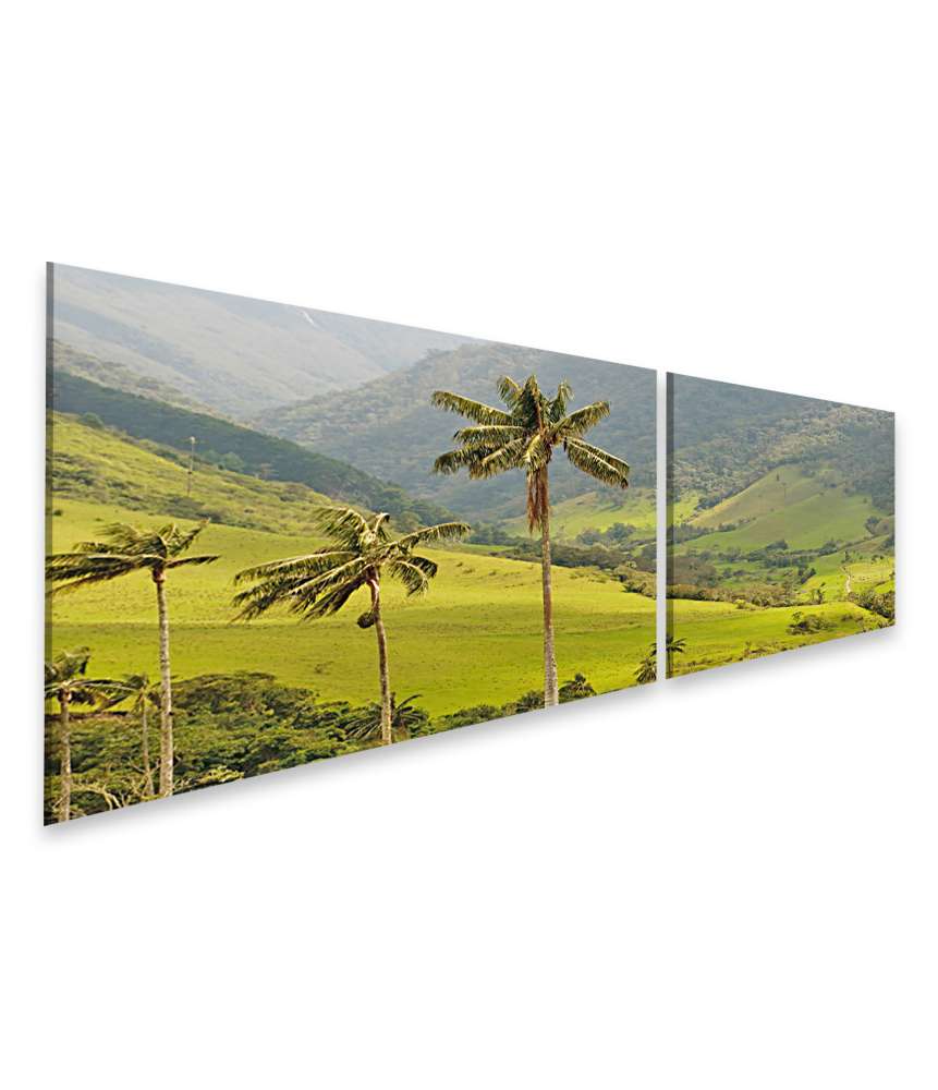 Islandburner Bild auf Leinwand Malerisches Wandbild mit Wachspalmen im idyllischen Cocora Tal, Kolumbien Kostenloser Versand