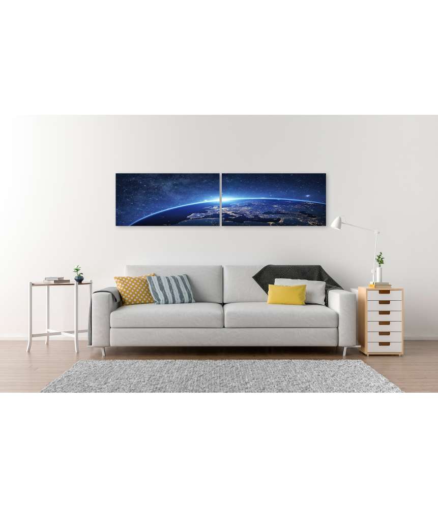 Islandburner Bild auf Leinwand Nachtansicht der Erde aus dem Weltraum - NASA Wandbild für Kinderzimmer Begrenztes Angebot
