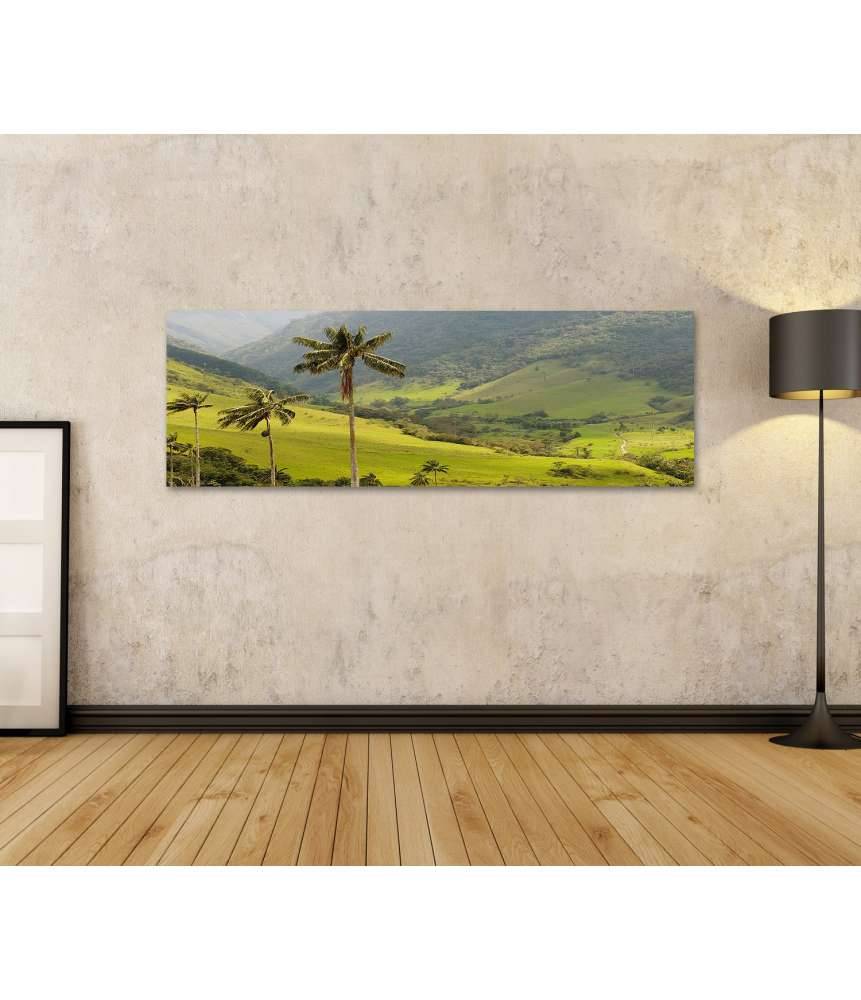 Islandburner Bild auf Leinwand Malerisches Wandbild mit Wachspalmen im idyllischen Cocora Tal, Kolumbien Exklusivangebot