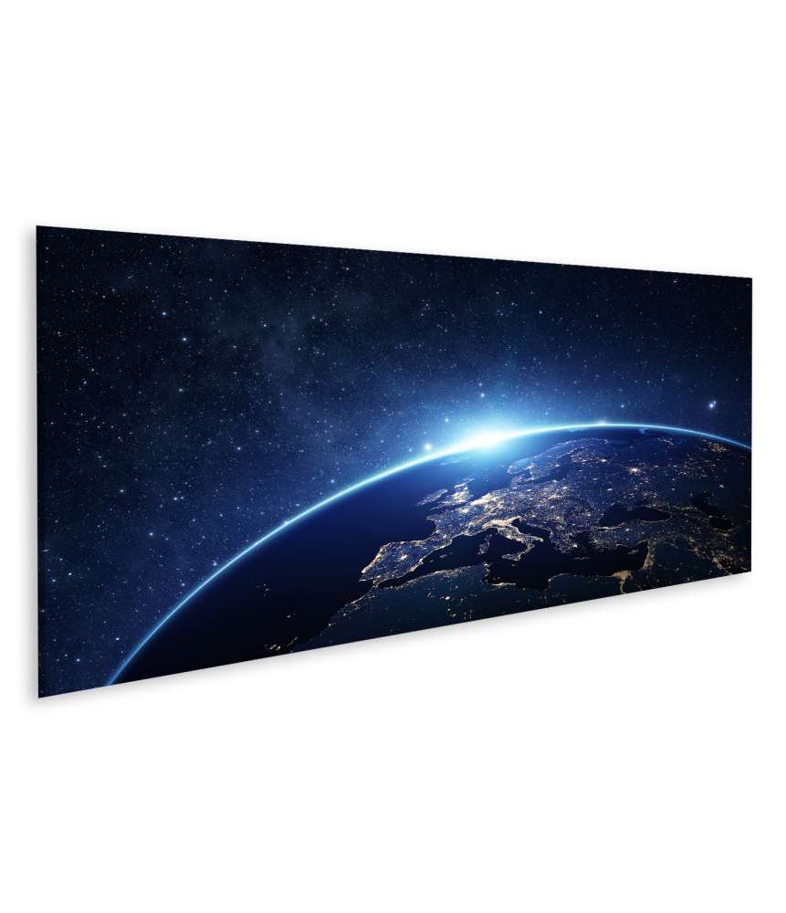 Islandburner Bild auf Leinwand Nachtansicht der Erde aus dem Weltraum - NASA Wandbild für Kinderzimmer Jubiläumsangebot