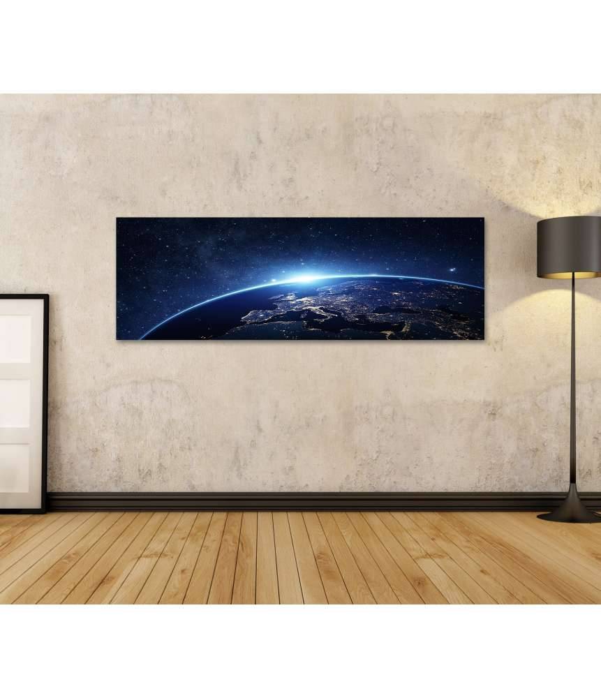 Islandburner Bild auf Leinwand Nachtansicht der Erde aus dem Weltraum - NASA Wandbild für Kinderzimmer Jubiläumsangebot