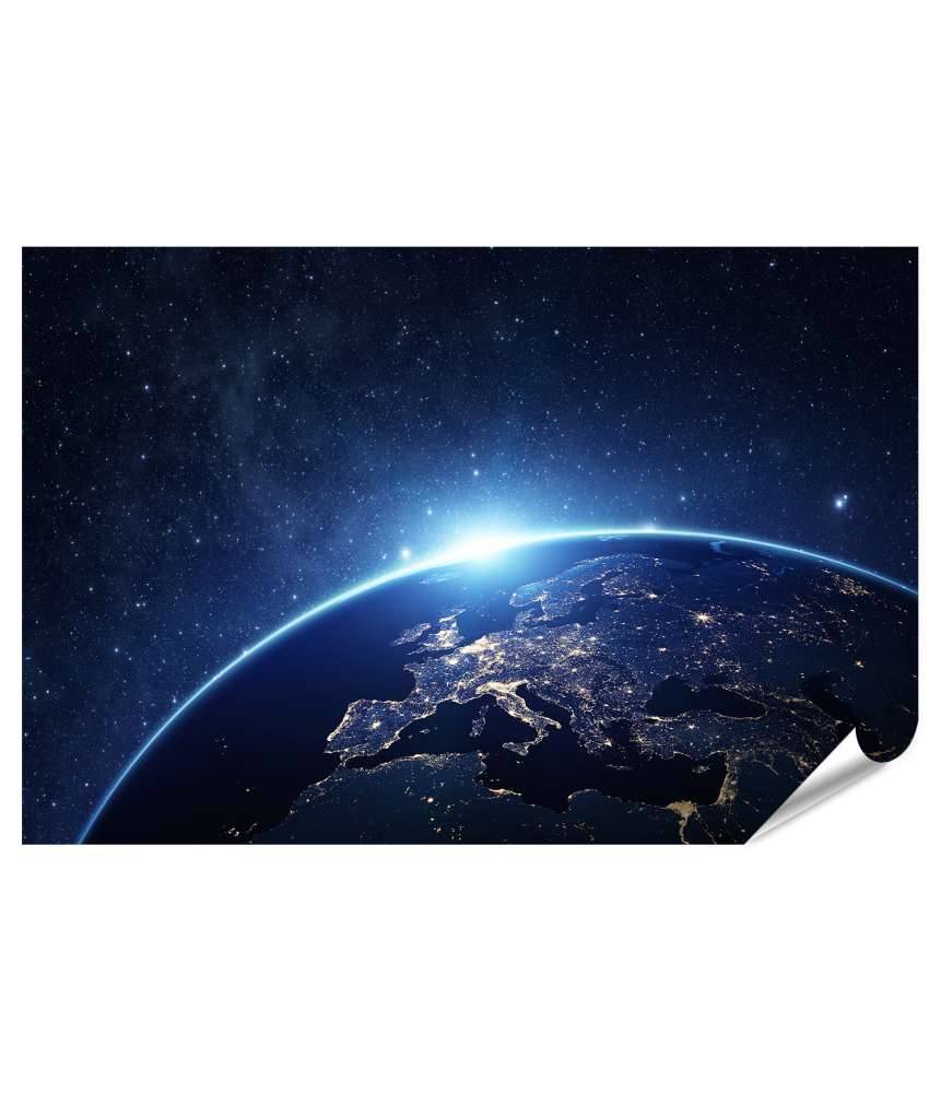 Islandburner Premium Poster Nachtansicht der Erde aus dem Weltraum - NASA Wandbild für Kinderzimmer Top Angebot