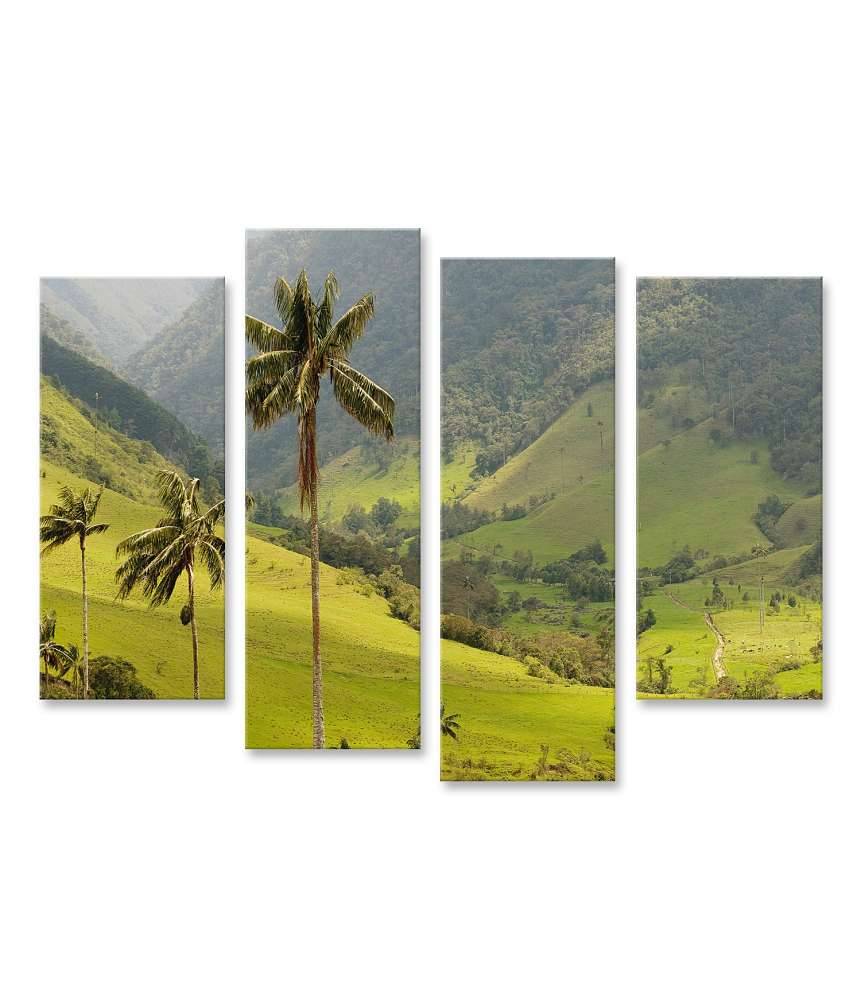Islandburner Bild auf Leinwand Malerisches Wandbild mit Wachspalmen im idyllischen Cocora Tal, Kolumbien Kauf eins, bekomm eins gratis