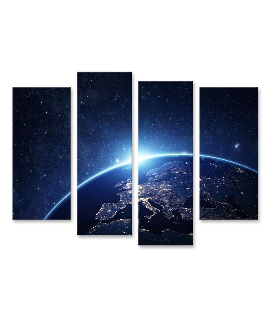 Islandburner Bild auf Leinwand Nachtansicht der Erde aus dem Weltraum - NASA Wandbild für Kinderzimmer Letzte 3 Tage
