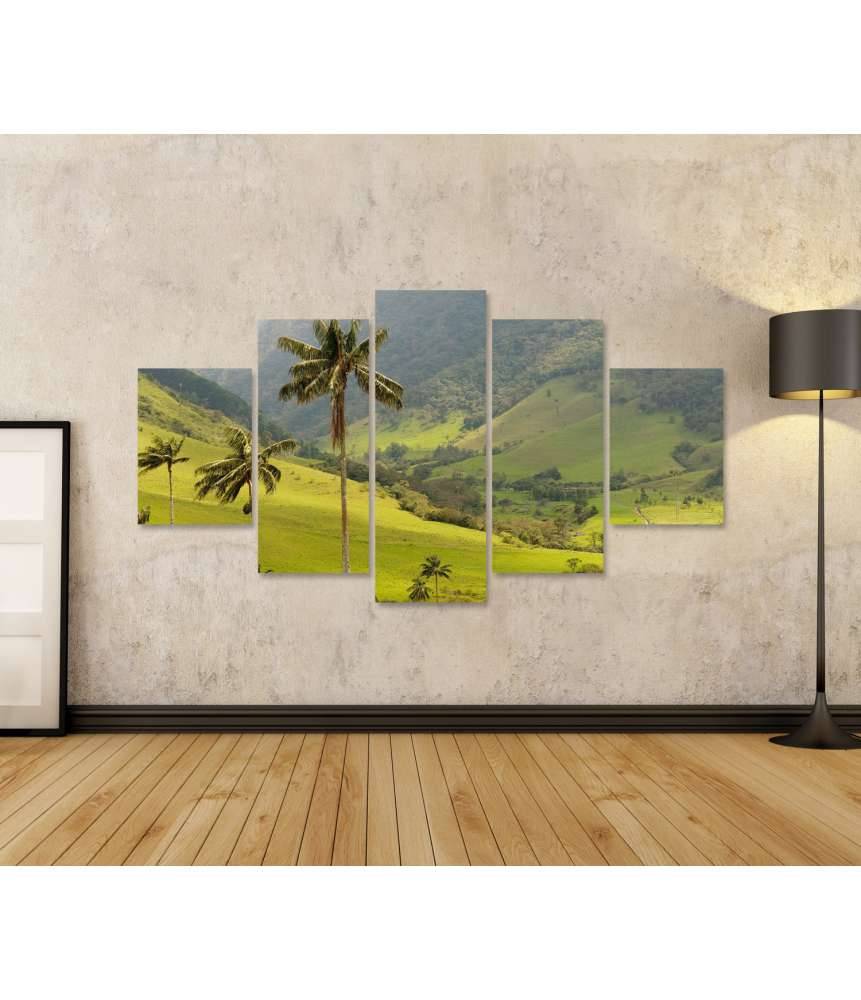 Islandburner Bild auf Leinwand Malerisches Wandbild mit Wachspalmen im idyllischen Cocora Tal, Kolumbien Nur noch ein Tag übrig