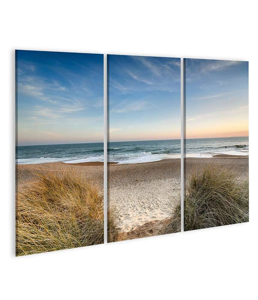 Islandburner Bild auf Leinwand Dünen, Sandstrand, Meer und Inseln an der Nordsee auf dem Wandbild Günstiger Verkauf