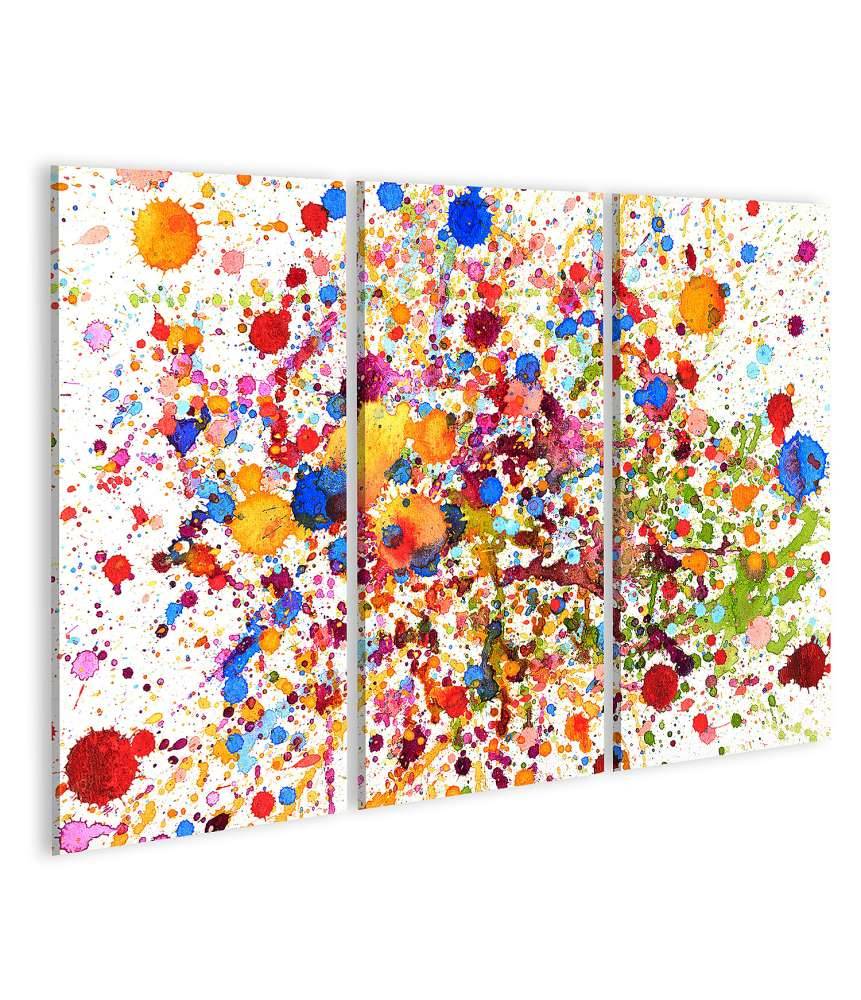 Islandburner Bild auf Leinwand Lebhaftes abstraktes Wandbild mit buntem Aquarell-Splash-Muster Fabrikpreis