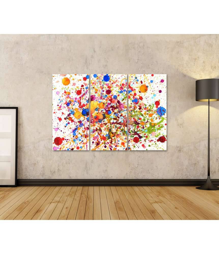 Islandburner Bild auf Leinwand Lebhaftes abstraktes Wandbild mit buntem Aquarell-Splash-Muster Fabrikpreis