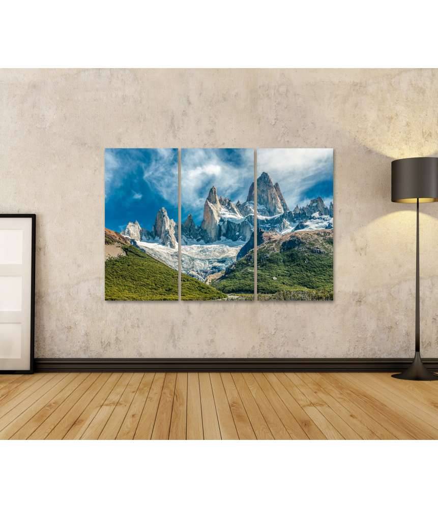 Islandburner Bild auf Leinwand Atemberaubendes Wandbild des Fitz Roy Berges in El Chalten, Patagonien, Argentinien Großer Ausverkauf