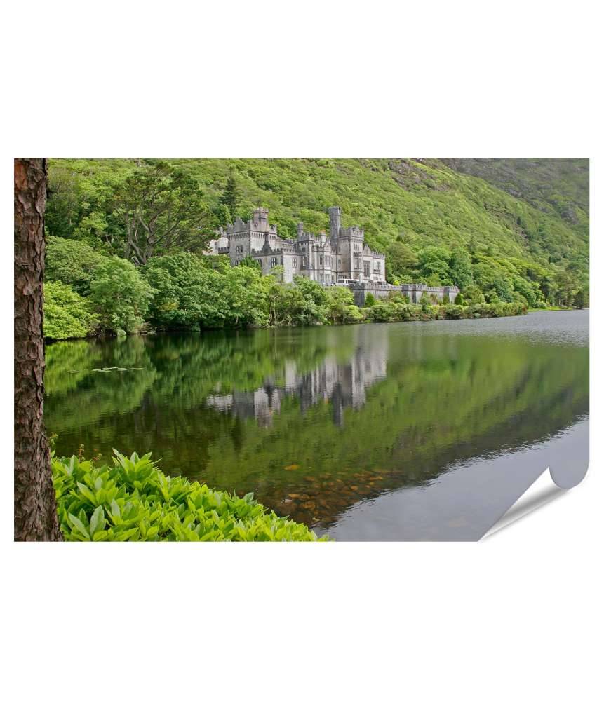 Islandburner XXL Premium Poster Atemberaubendes Wandbild der historischen Kylemore Abbey in Galway, Irland Flash Sale