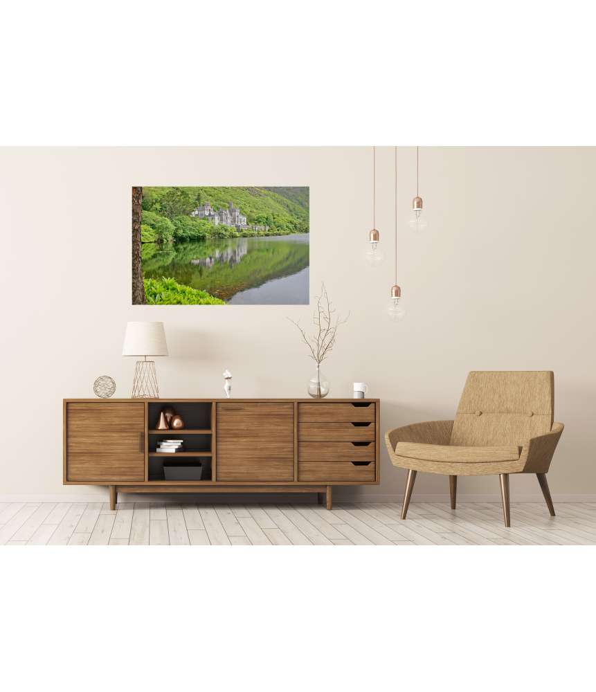 Islandburner XXL Premium Poster Atemberaubendes Wandbild der historischen Kylemore Abbey in Galway, Irland Flash Sale
