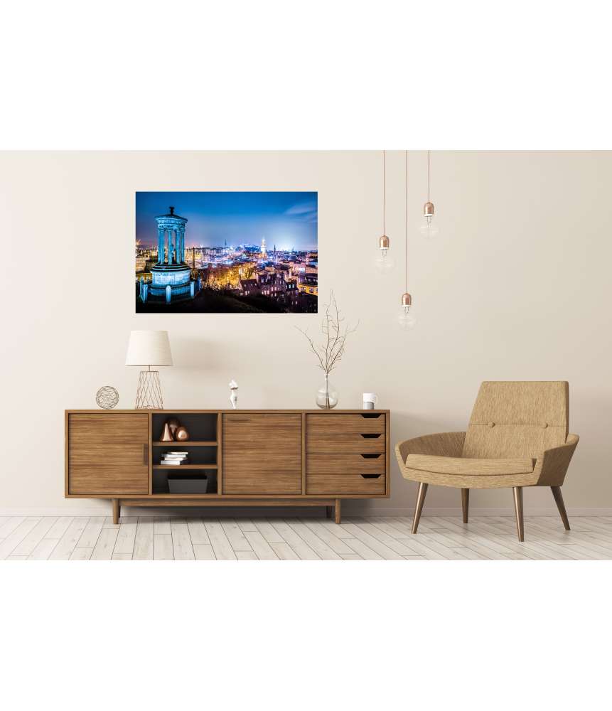Islandburner XXL Premium Poster Nächtliche Panoramaansicht von Edinburgh, Schottland, vom Calton Hill Osterangebot