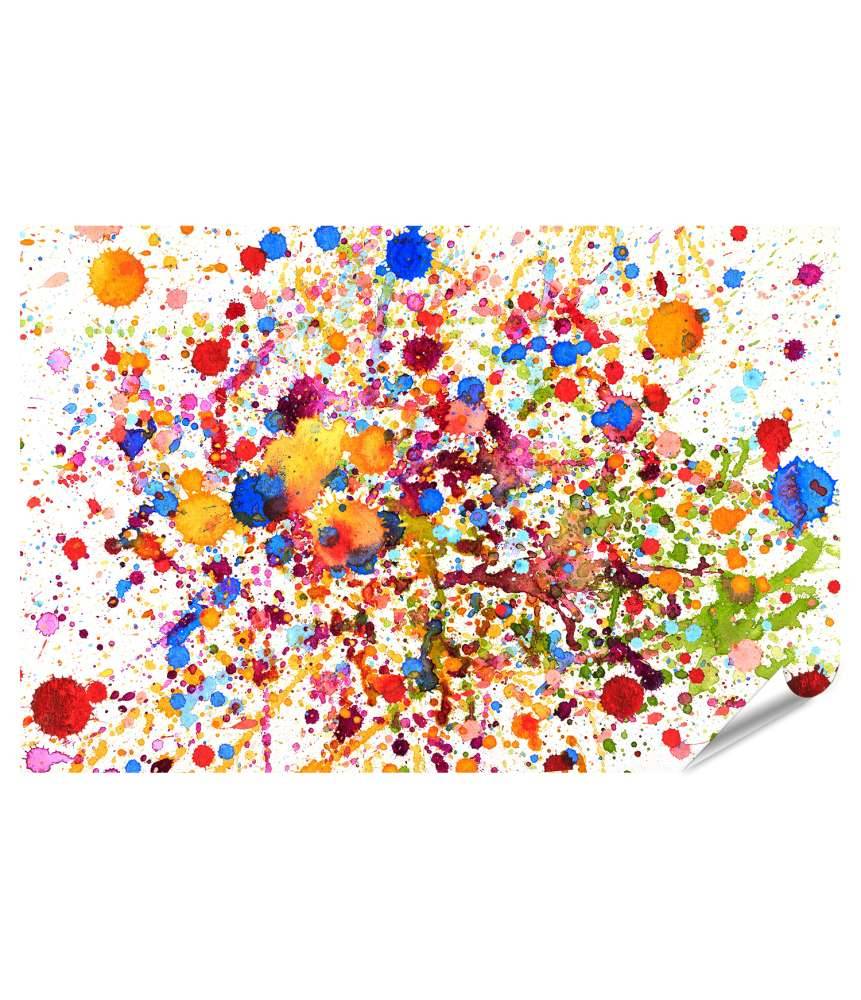 Islandburner XXL Premium Poster Lebhaftes abstraktes Wandbild mit buntem Aquarell-Splash-Muster Zeitlich begrenztes Angebot
