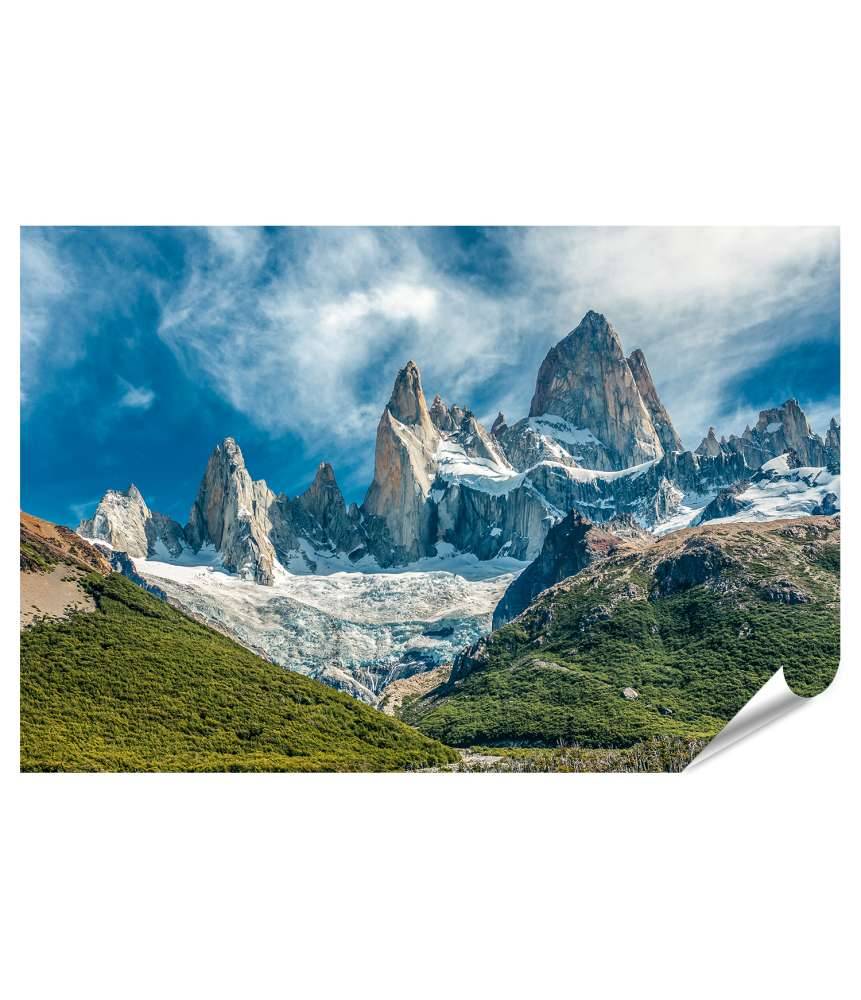 Islandburner XXL Premium Poster Atemberaubendes Wandbild des Fitz Roy Berges in El Chalten, Patagonien, Argentinien Bestseller