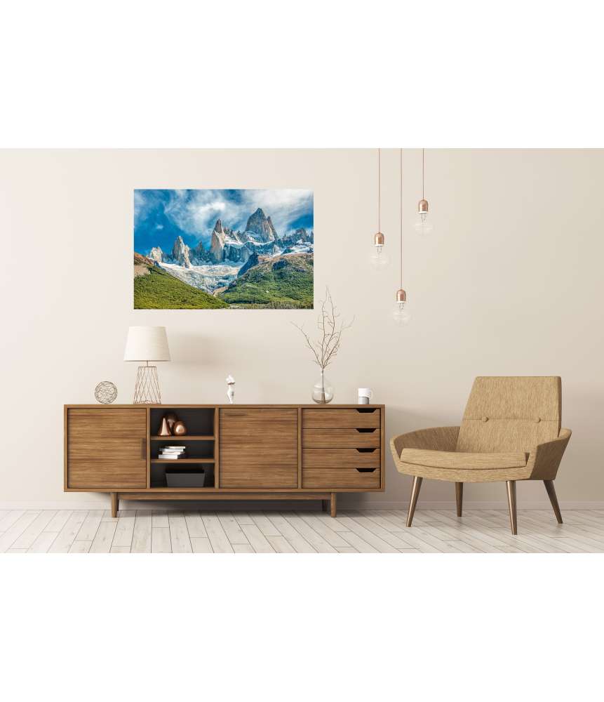 Islandburner XXL Premium Poster Atemberaubendes Wandbild des Fitz Roy Berges in El Chalten, Patagonien, Argentinien Bestseller