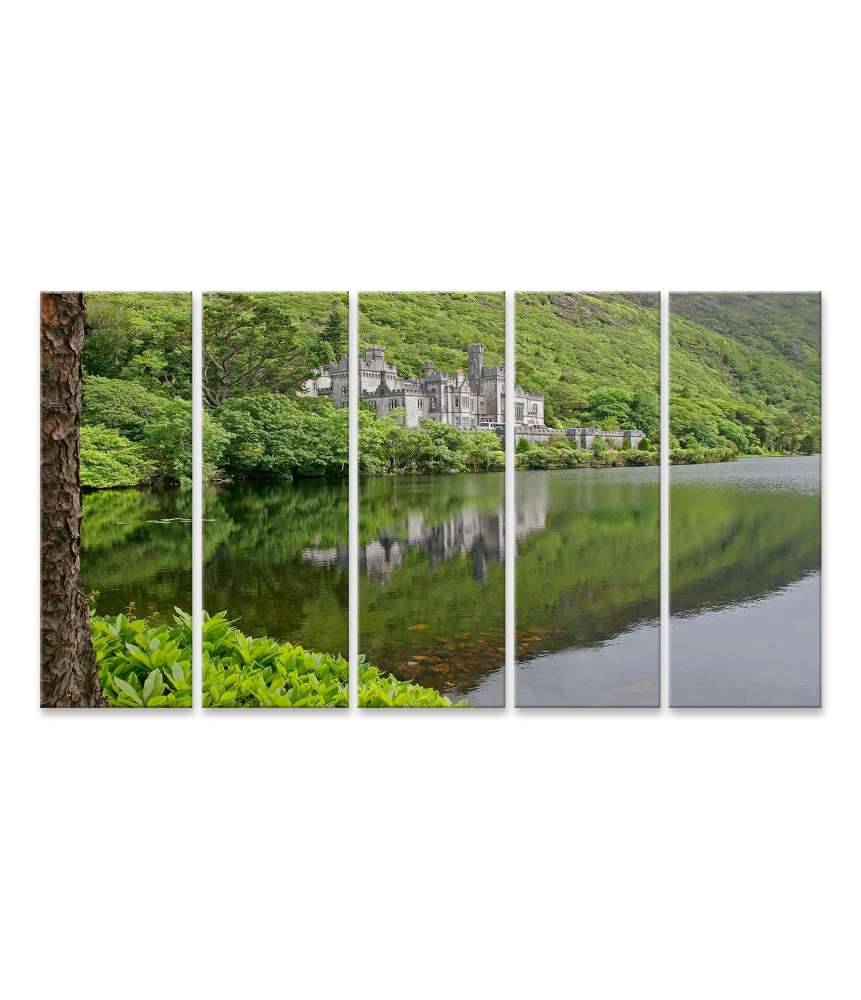 Islandburner Bild auf Leinwand Atemberaubendes Wandbild der historischen Kylemore Abbey in Galway, Irland Saisonale Angebote