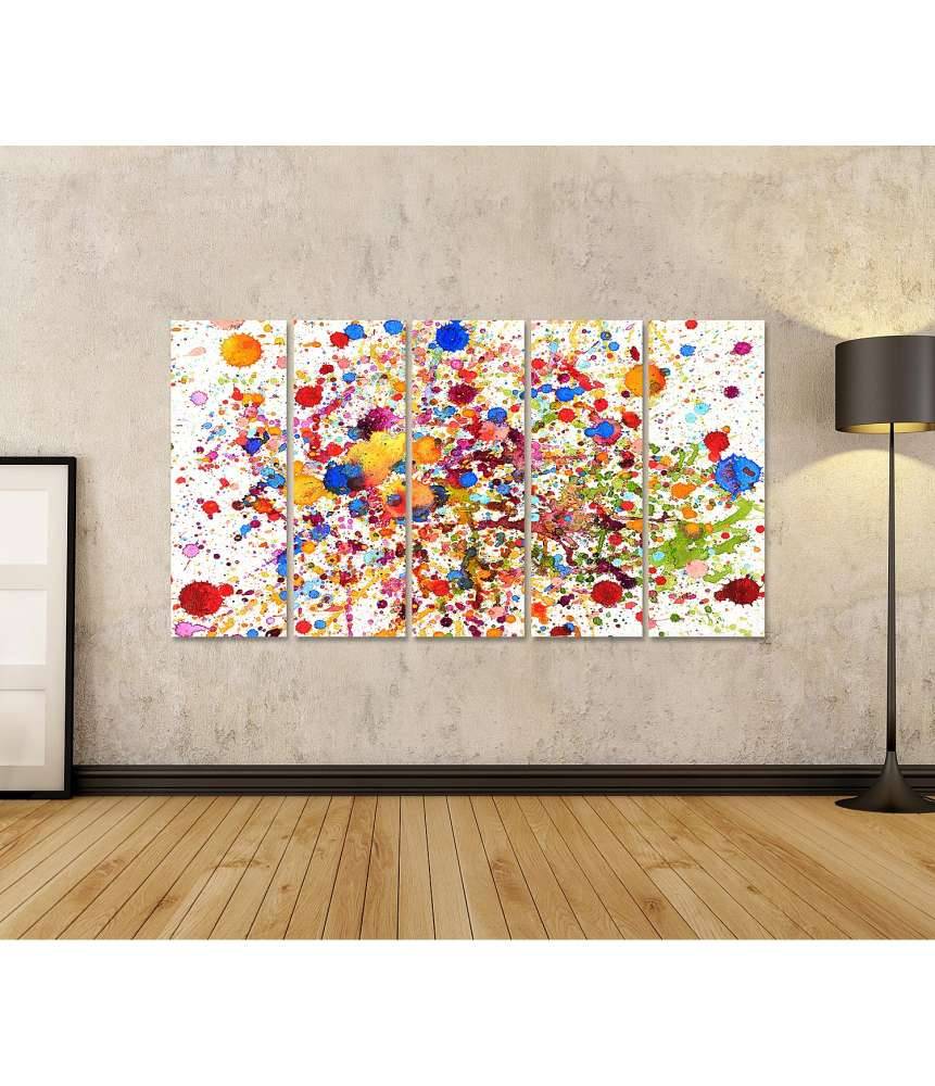 Islandburner Bild auf Leinwand Lebhaftes abstraktes Wandbild mit buntem Aquarell-Splash-Muster Bis zu 50% Rabatt