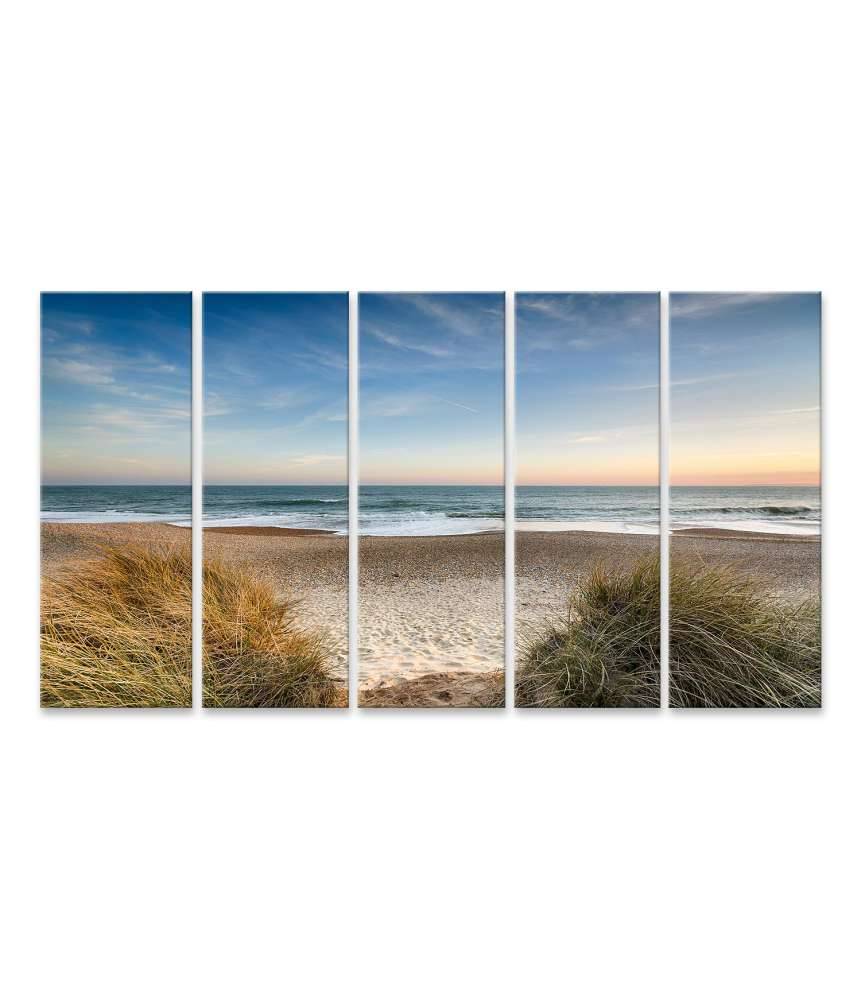 Islandburner Bild auf Leinwand Dünen, Sandstrand, Meer und Inseln an der Nordsee auf dem Wandbild Discount Store für neue Produkte