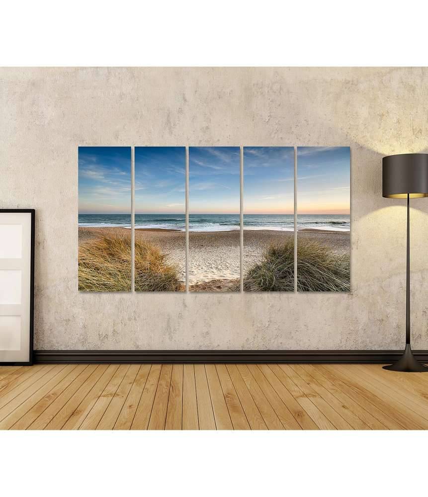 Islandburner Bild auf Leinwand Dünen, Sandstrand, Meer und Inseln an der Nordsee auf dem Wandbild Discount Store für neue Produkte