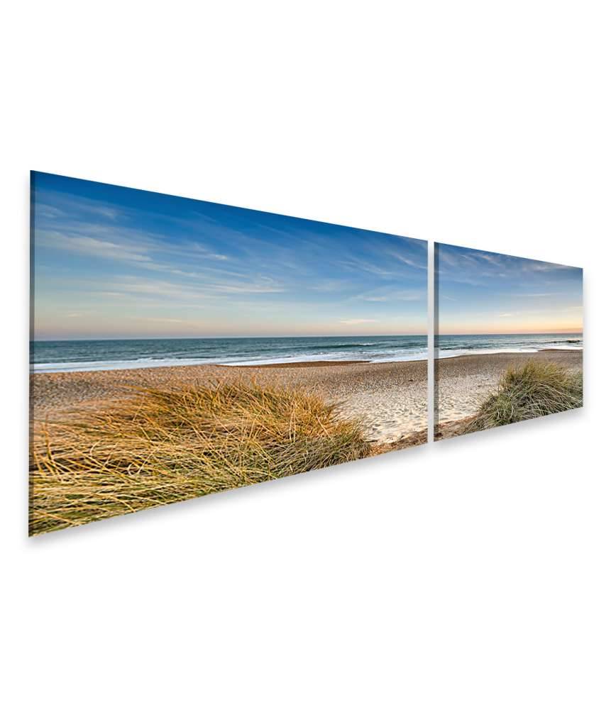 Islandburner Bild auf Leinwand Dünen, Sandstrand, Meer und Inseln an der Nordsee auf dem Wandbild Super Rabatt