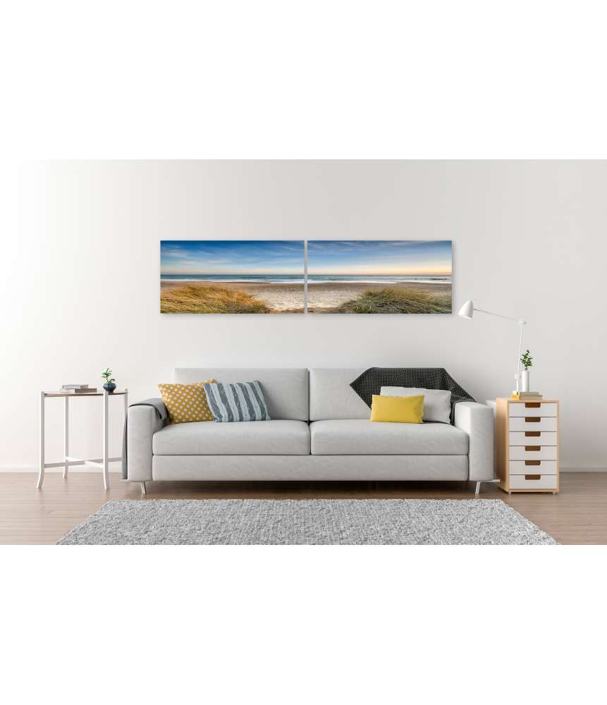 Islandburner Bild auf Leinwand Dünen, Sandstrand, Meer und Inseln an der Nordsee auf dem Wandbild Super Rabatt