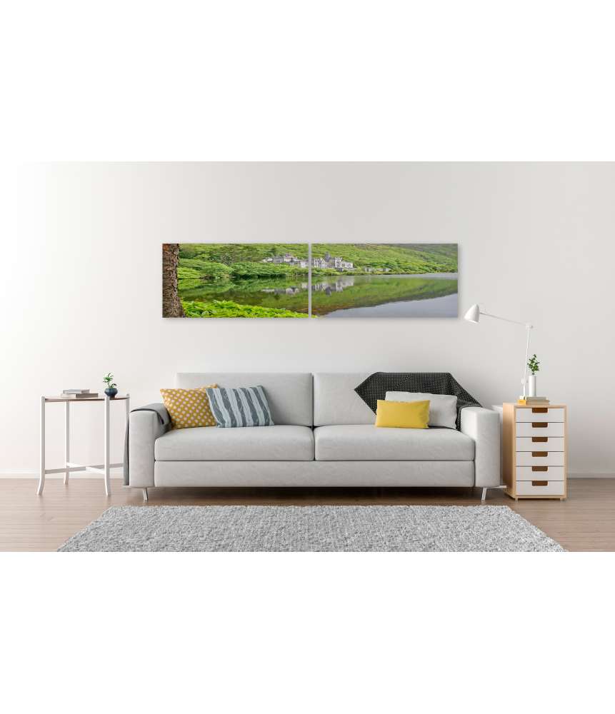 Islandburner Bild auf Leinwand Atemberaubendes Wandbild der historischen Kylemore Abbey in Galway, Irland Riesige Rabatte
