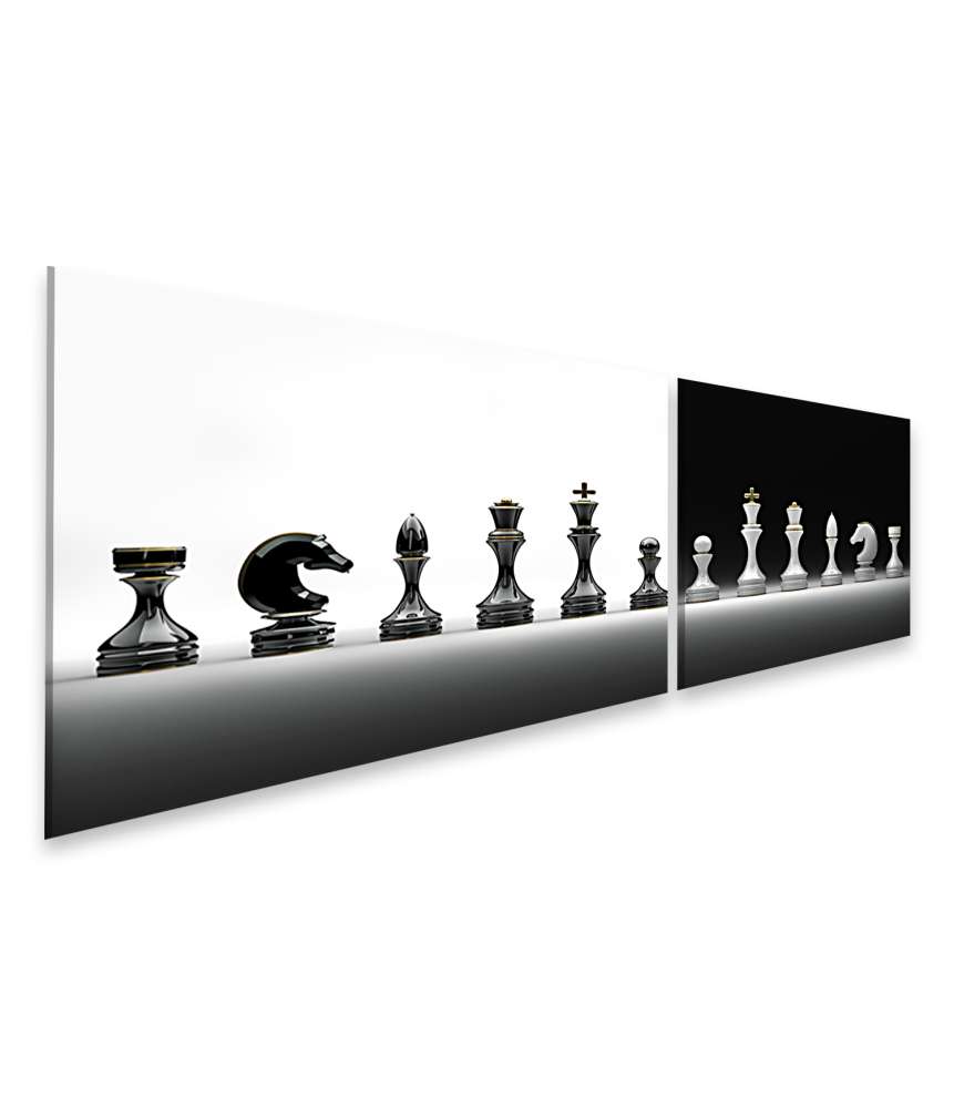 Islandburner Bild auf Leinwand Komplettes Wandbild-Set mit Schachmotiv Clearance-Verkauf