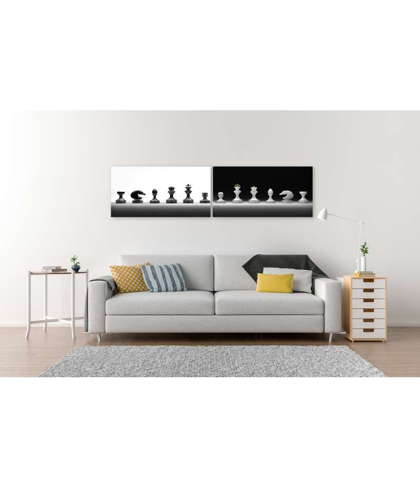 Islandburner Bild auf Leinwand Komplettes Wandbild-Set mit Schachmotiv Clearance-Verkauf