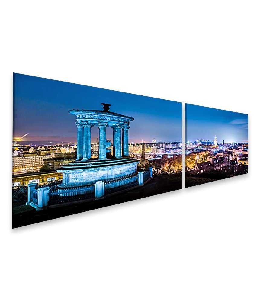 Islandburner Bild auf Leinwand Nächtliche Panoramaansicht von Edinburgh, Schottland, vom Calton Hill zollfrei