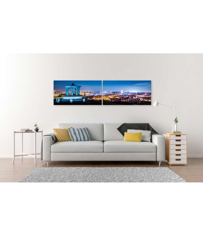 Islandburner Bild auf Leinwand Nächtliche Panoramaansicht von Edinburgh, Schottland, vom Calton Hill zollfrei