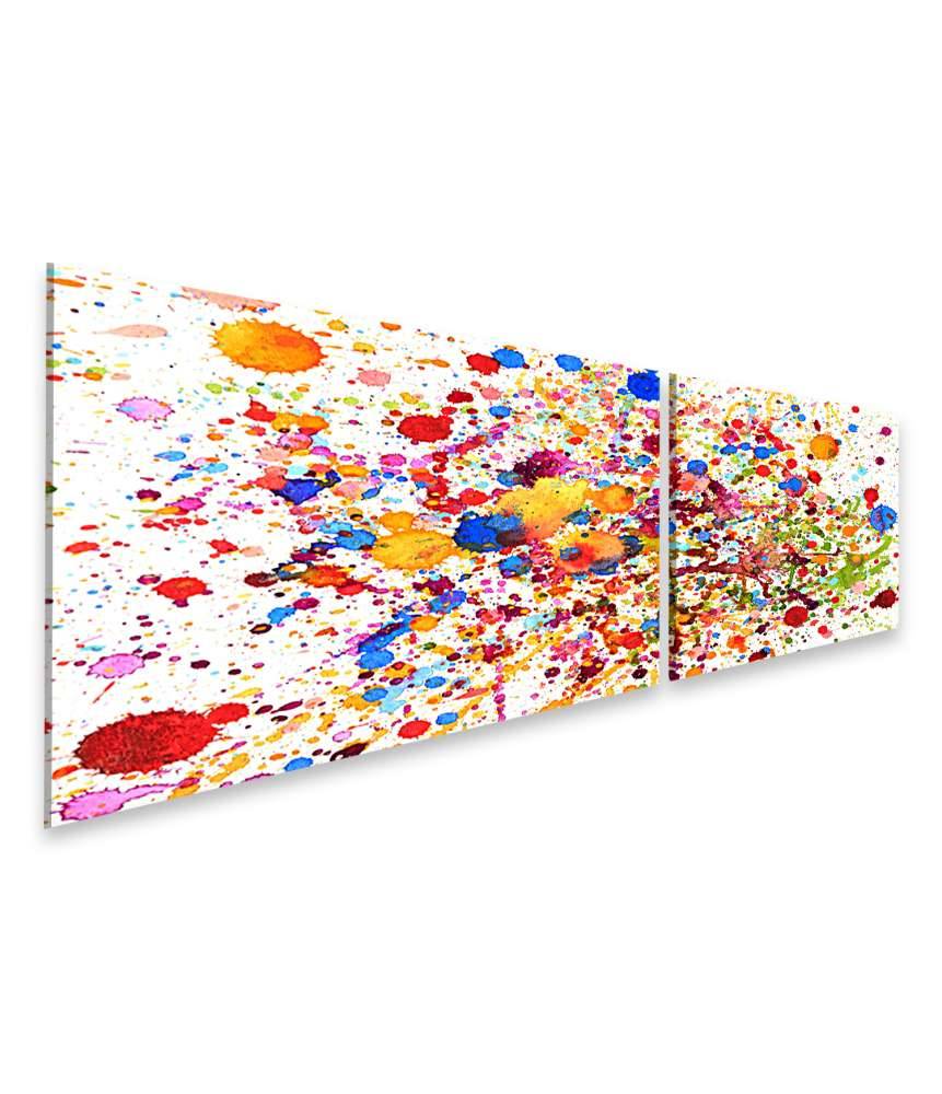Islandburner Bild auf Leinwand Lebhaftes abstraktes Wandbild mit buntem Aquarell-Splash-Muster Hotsell