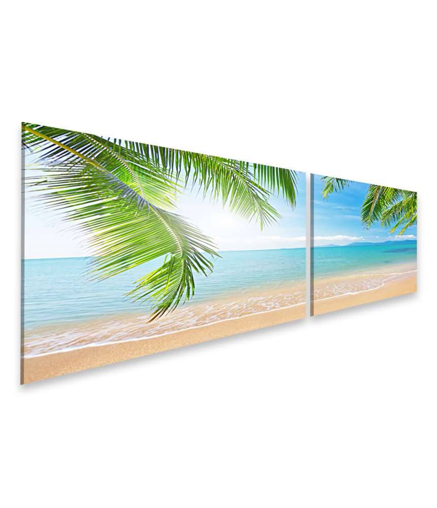 Islandburner Bild auf Leinwand Urlaubsfeeling mit Palmen und tropischem Strand Wandbild Günstiger Verkauf