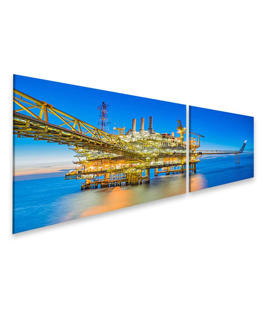 Islandburner Bild auf Leinwand Ölbohrplattform inmitten des weiten Meeres auf Wandbild dargestellt Fabrikverkauf