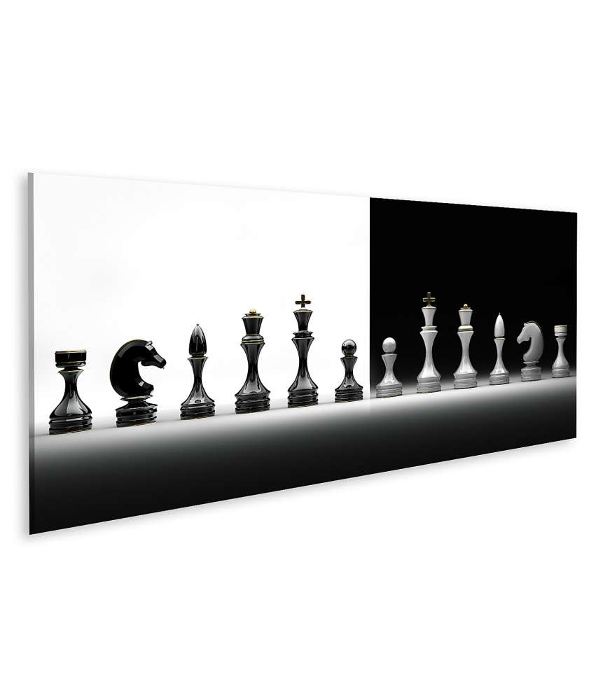 Islandburner Bild auf Leinwand Komplettes Wandbild-Set mit Schachmotiv Limitierter Zeitrabatt