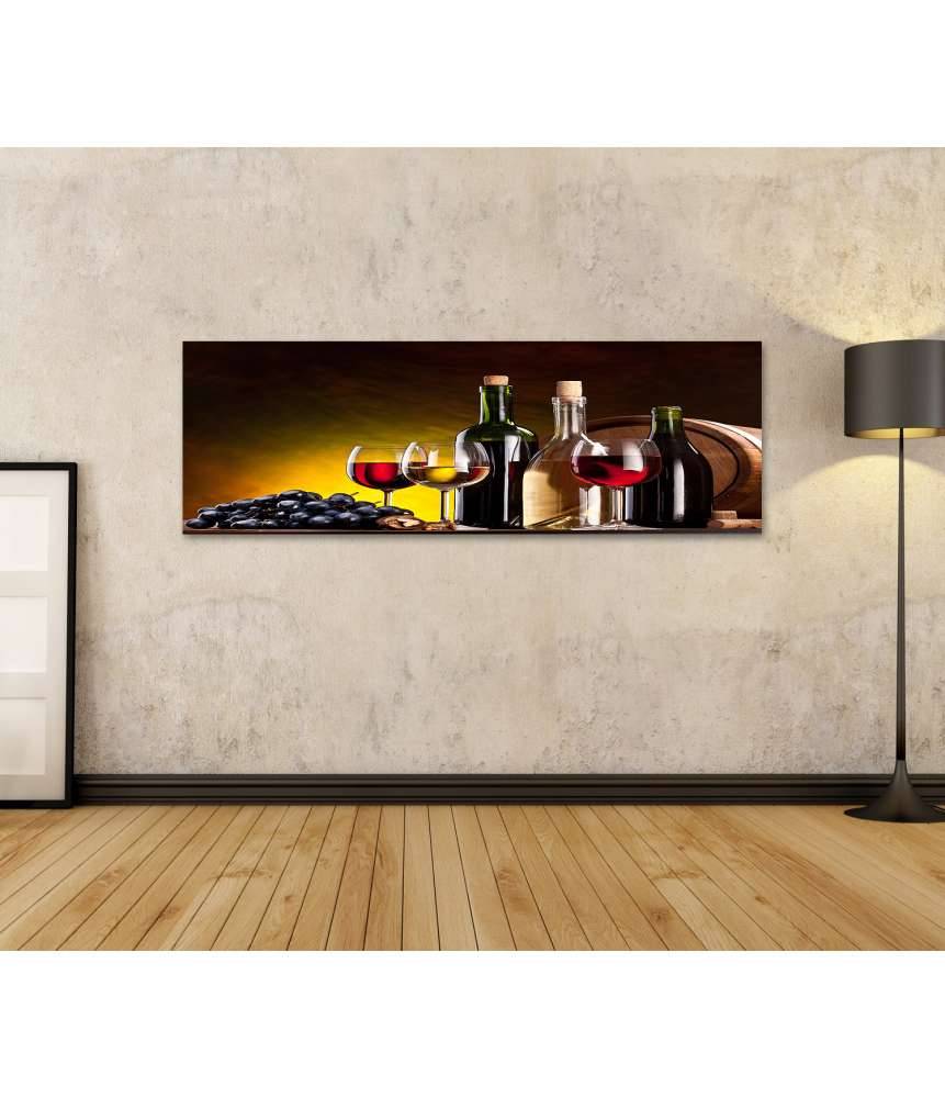 Islandburner Bild auf Leinwand Stillleben mit kunstvoll arrangierten Weinflaschen Fabrik Onlineshop