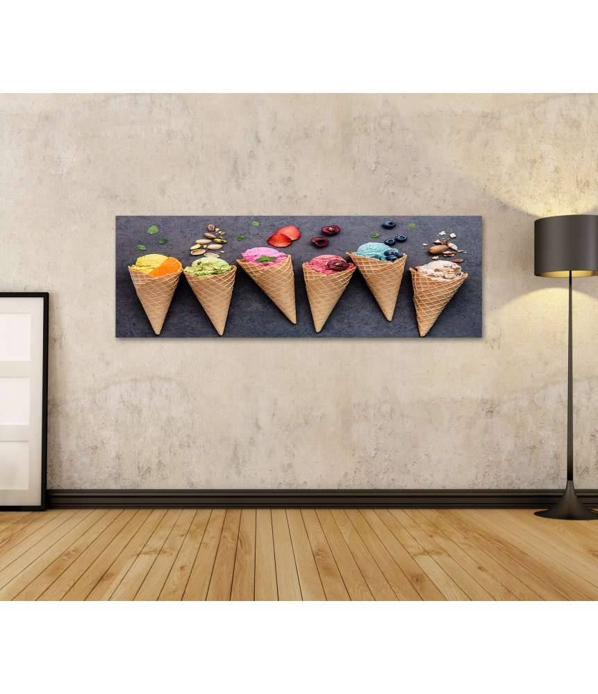 Islandburner Bild auf Leinwand Farbenfrohes Wandbild einer Eisdiele mit Heidelbeer- und Erdbeer-Eiscreme Weihnachtsangebot