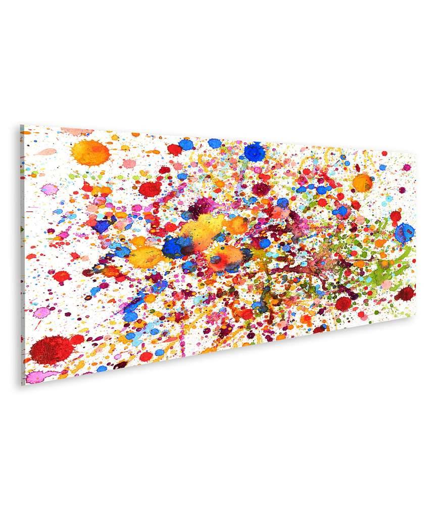 Islandburner Bild auf Leinwand Lebhaftes abstraktes Wandbild mit buntem Aquarell-Splash-Muster Jubiläumsangebot