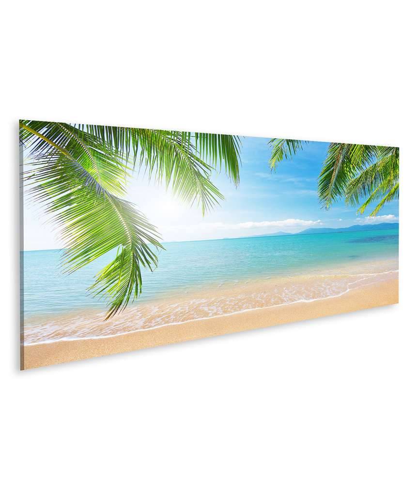 Islandburner Bild auf Leinwand Urlaubsfeeling mit Palmen und tropischem Strand Wandbild Top Angebot