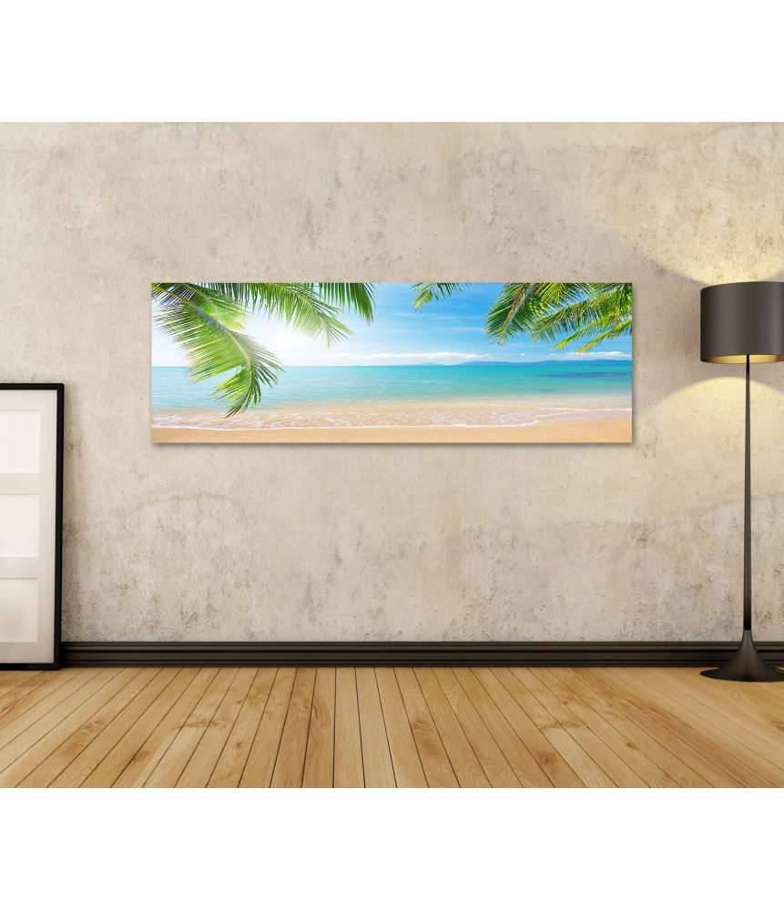 Islandburner Bild auf Leinwand Urlaubsfeeling mit Palmen und tropischem Strand Wandbild Top Angebot