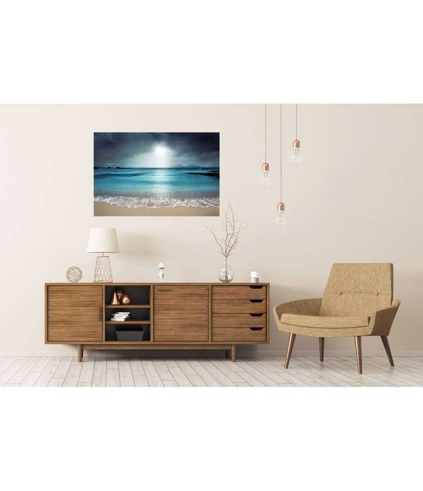 Islandburner Premium Poster Wandbild: Idyllischer Strand auf La Digue Island, Seychellen Neuheiten
