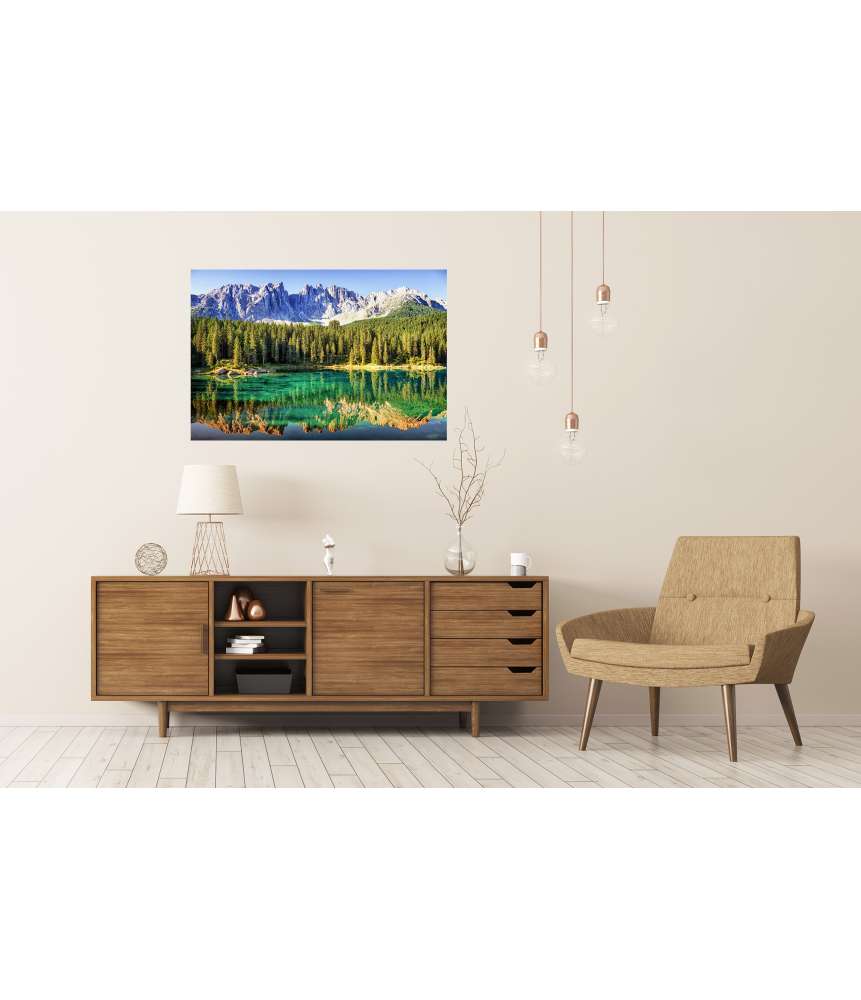 Islandburner Premium Poster Blick auf den malerischen Karersee in den italienischen Dolomiten Saisonale Angebote