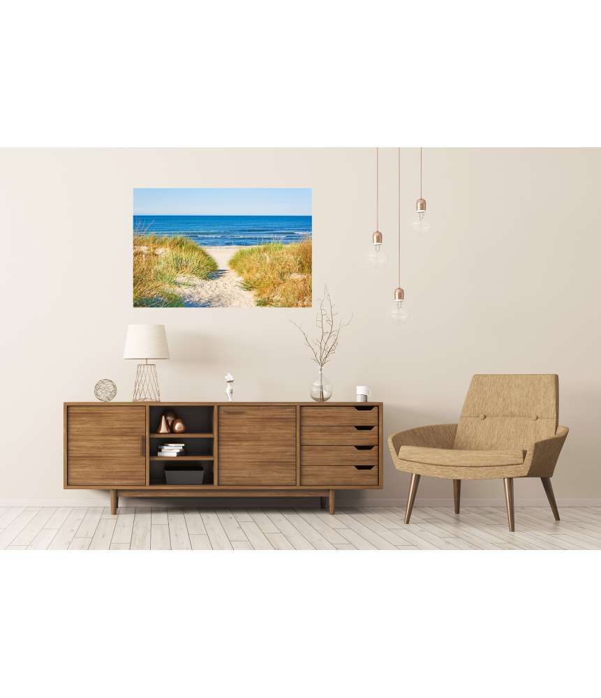 Islandburner Premium Poster Weg zur Ostsee umrahmt von Strandhafer: ein idyllisches Wandbild Begrenzte Freigabe