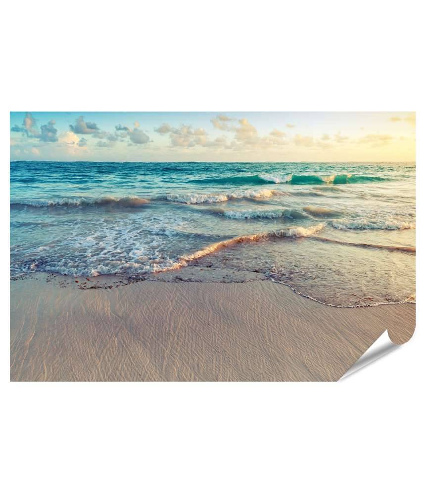 Islandburner Premium Poster Lebhaftes Wandbild: Sonnenaufgang an Punta Cana's Atlantikküste Letzter Tag