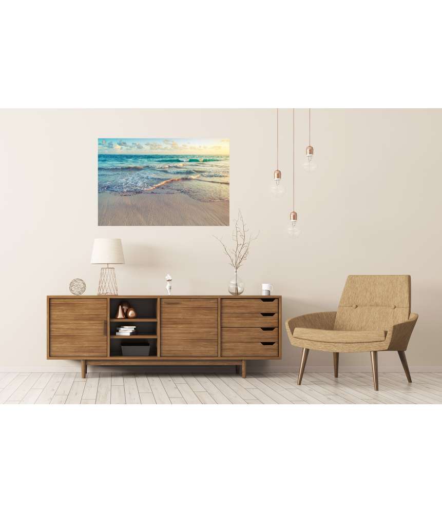 Islandburner Premium Poster Lebhaftes Wandbild: Sonnenaufgang an Punta Cana's Atlantikküste Letzter Tag