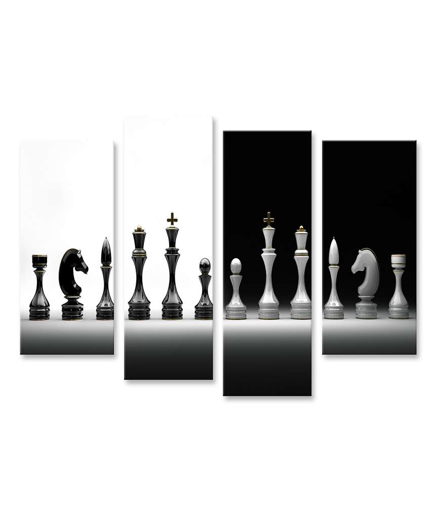 Islandburner Bild auf Leinwand Komplettes Wandbild-Set mit Schachmotiv 50% Rabatt mit kostenlosem Versand